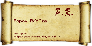 Popov Róza névjegykártya